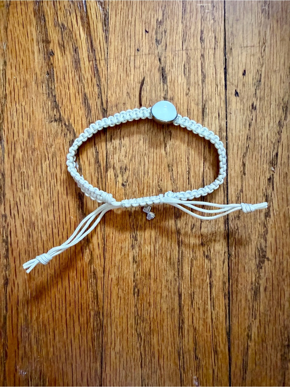 Handwoven Cream Cord Adjustable Bracelet